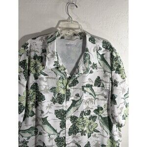 Columbia PFG Perform Gear Vented XXL White w/ Green Marlin Swordfish Men’s Shirt